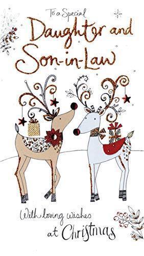 To A Special Daughter & Son in Law 2 Reindeer Design Christmas Card