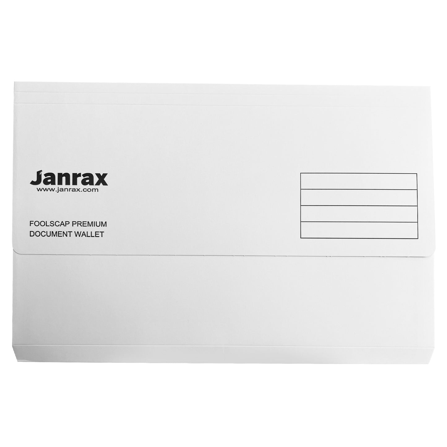 Pack of 100 White Card Premium Foolscap Document Wallets