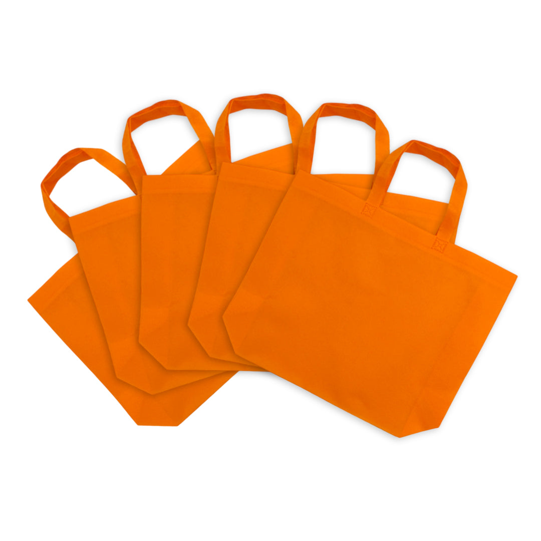 Pack of 100 Orange Coloured 35x25x10cm Non-Woven Bags with Handle