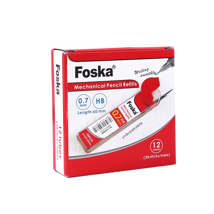 Pack of 12 0.7mm Mechanical Pencil HB Black Lead Refill Tubes