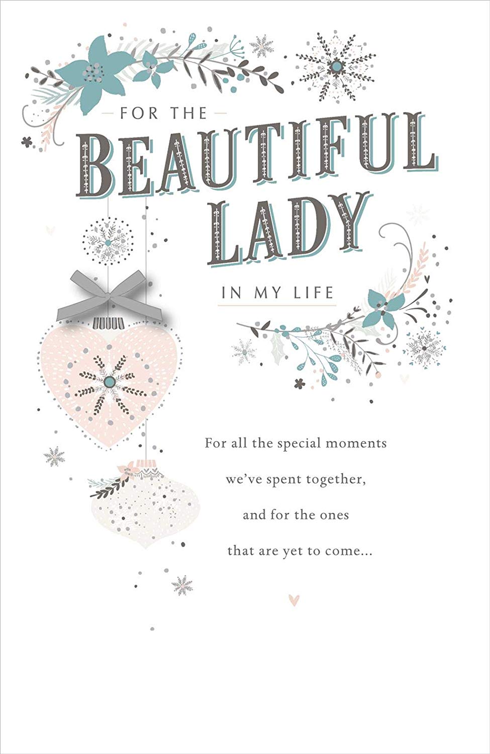 The Beautiful Lady in My Life Stunning Large Christmas Card