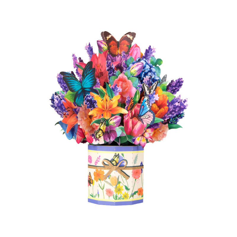A Bouquet of Joy Butterfly Bloom 3D Pop Up Greeting Card