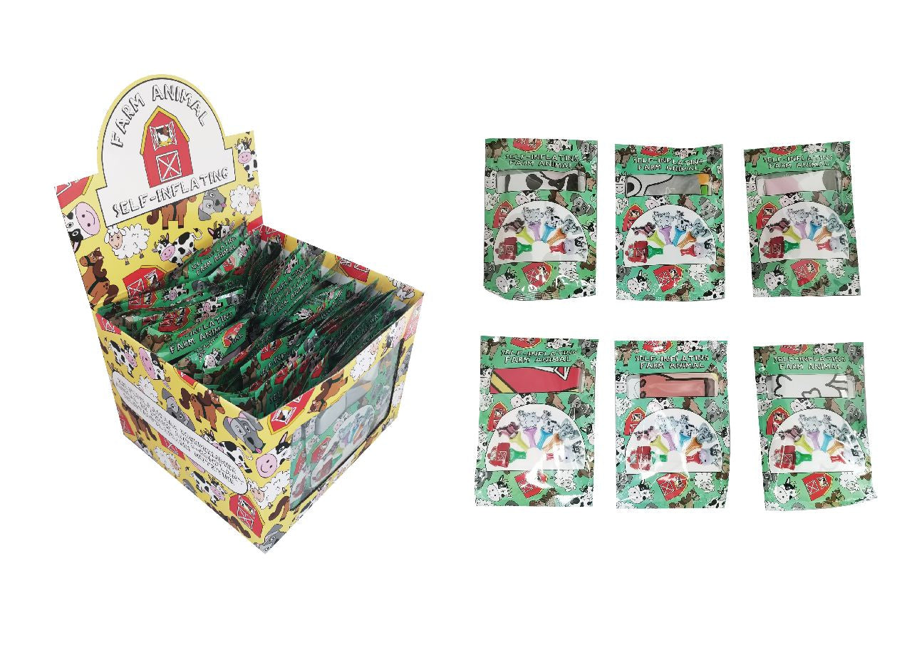 Pack of 6 Farm Animal Self-Inflating Handheld Balloons