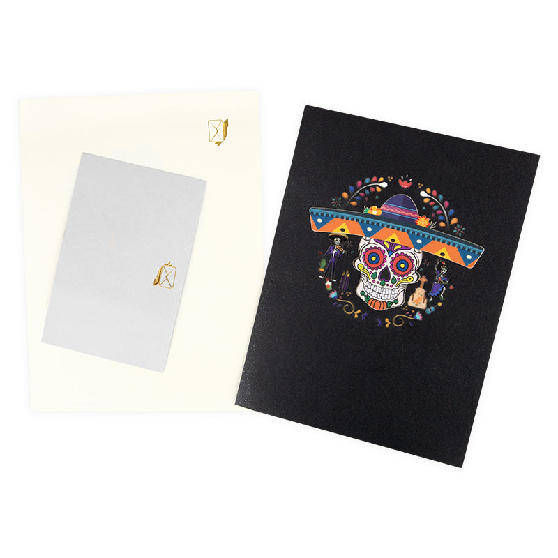 Dance of Spirits Sugar Skull Celebration 3D Pop Up Halloween Card