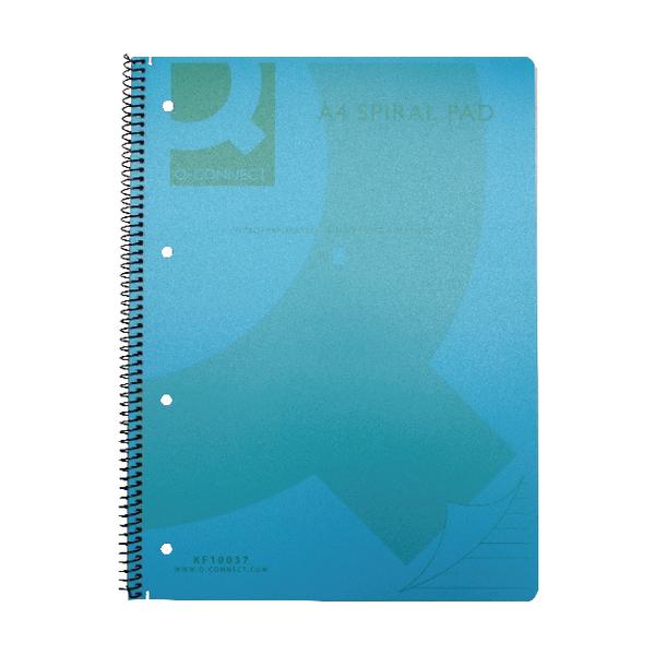 Pack of 5 A4 160 Pages Blue Spiral Bound Polypropylene Notebooks
