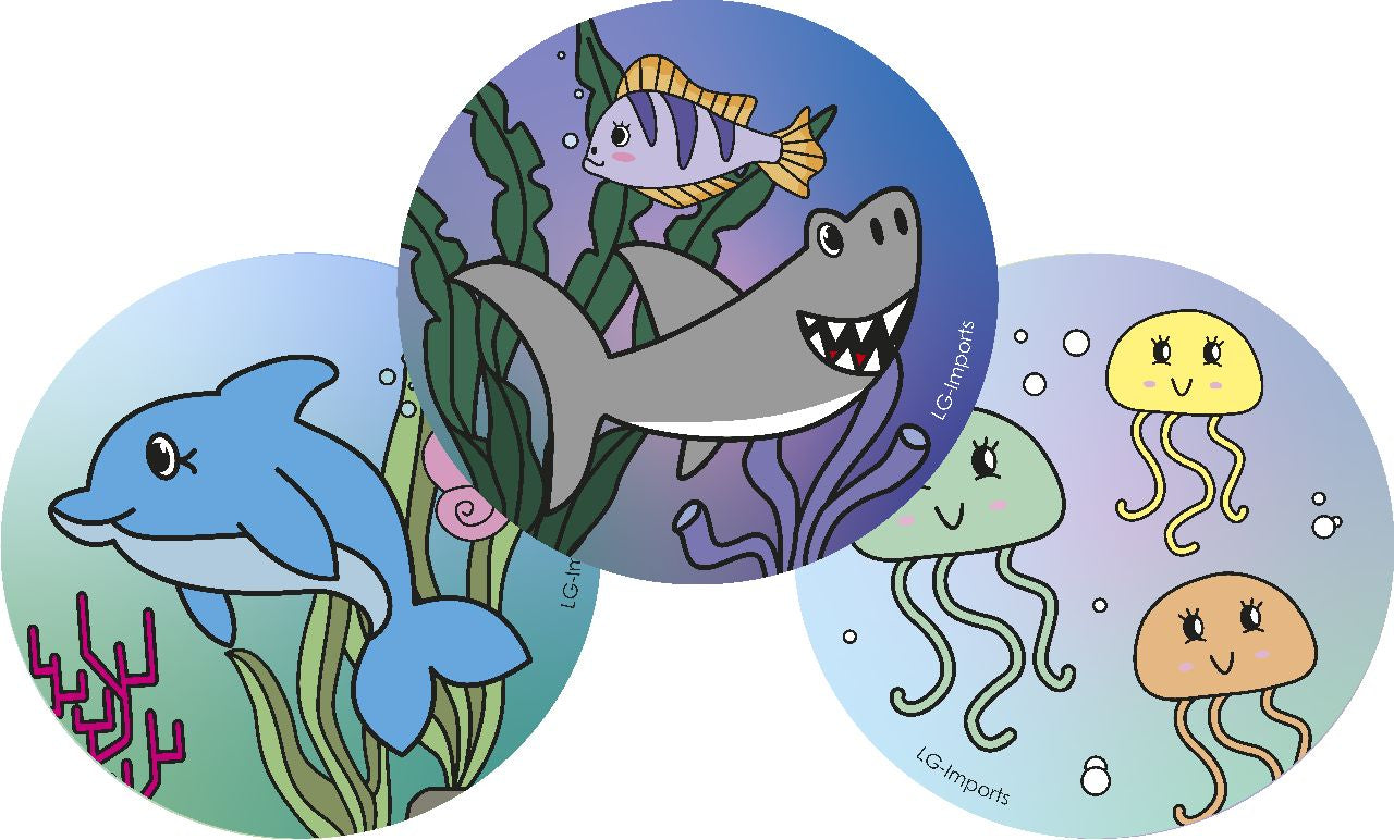 Pack of 12 Round Sea Animals Design Notebook 8cm