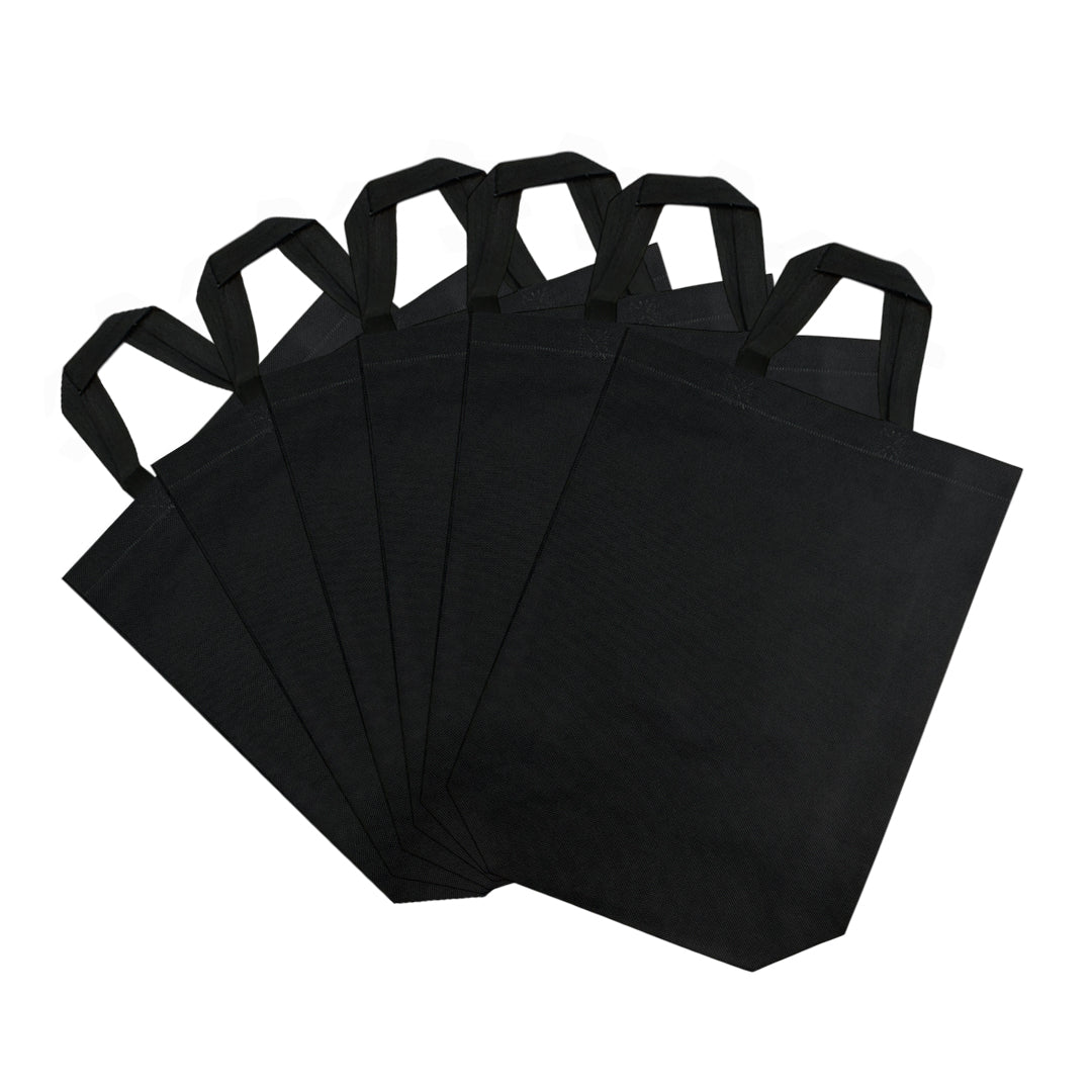 Pack of 50 Black Coloured 30x38x10cm Non-Woven Bags with Handle
