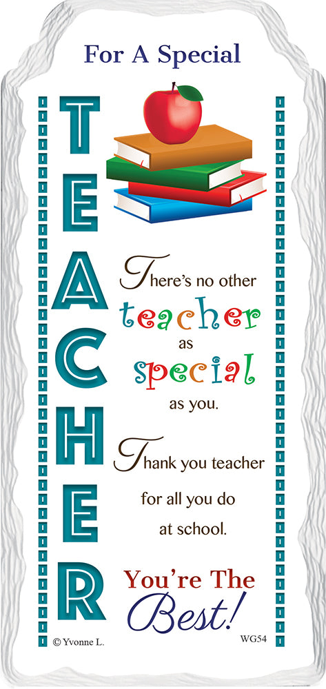 Thank You For a Special And Best Teacher Sentimental Handcrafted Ceramic Plaque