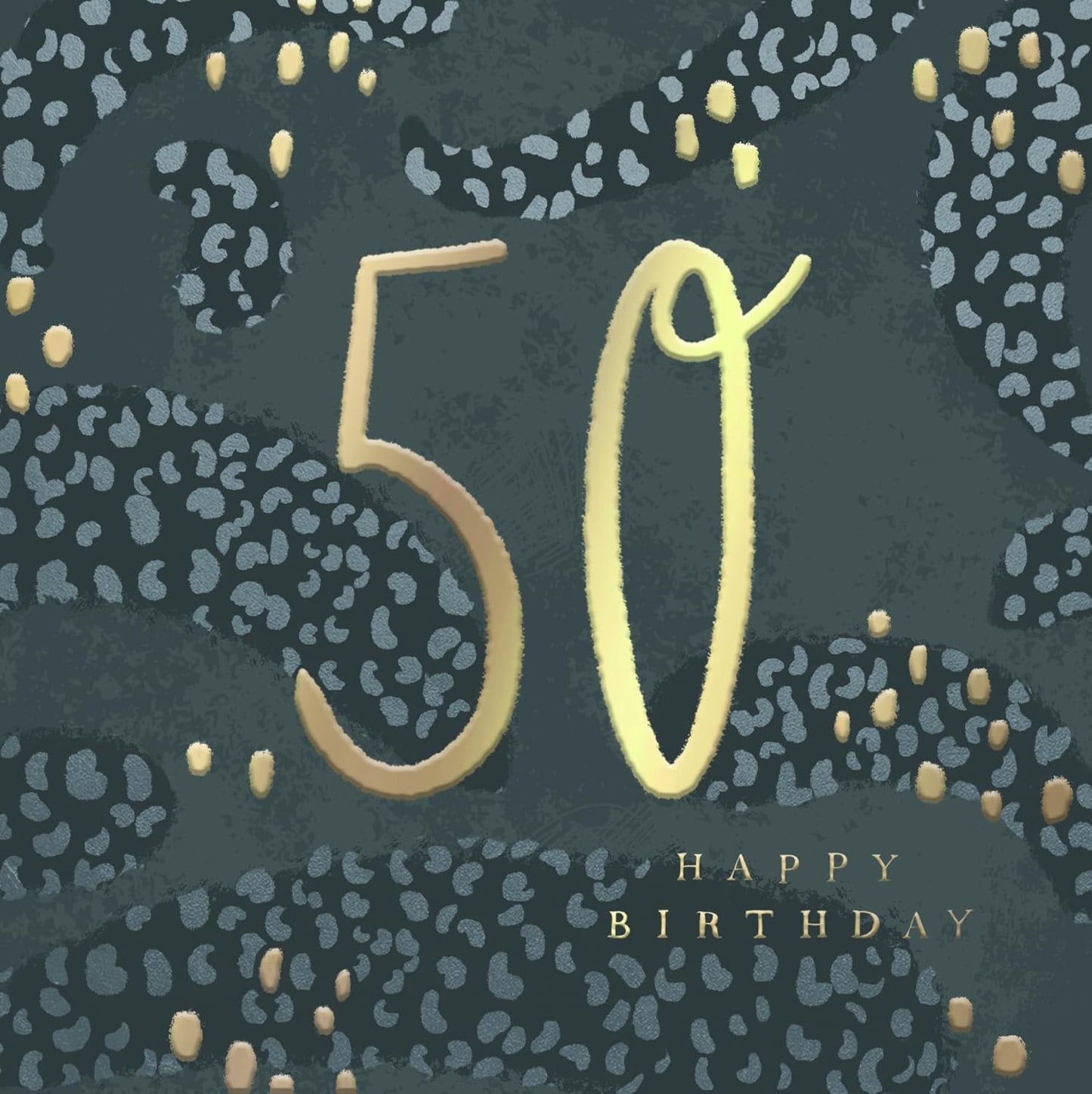 Dots Design Contemporary Luxury Foiled 50th Birthday Card