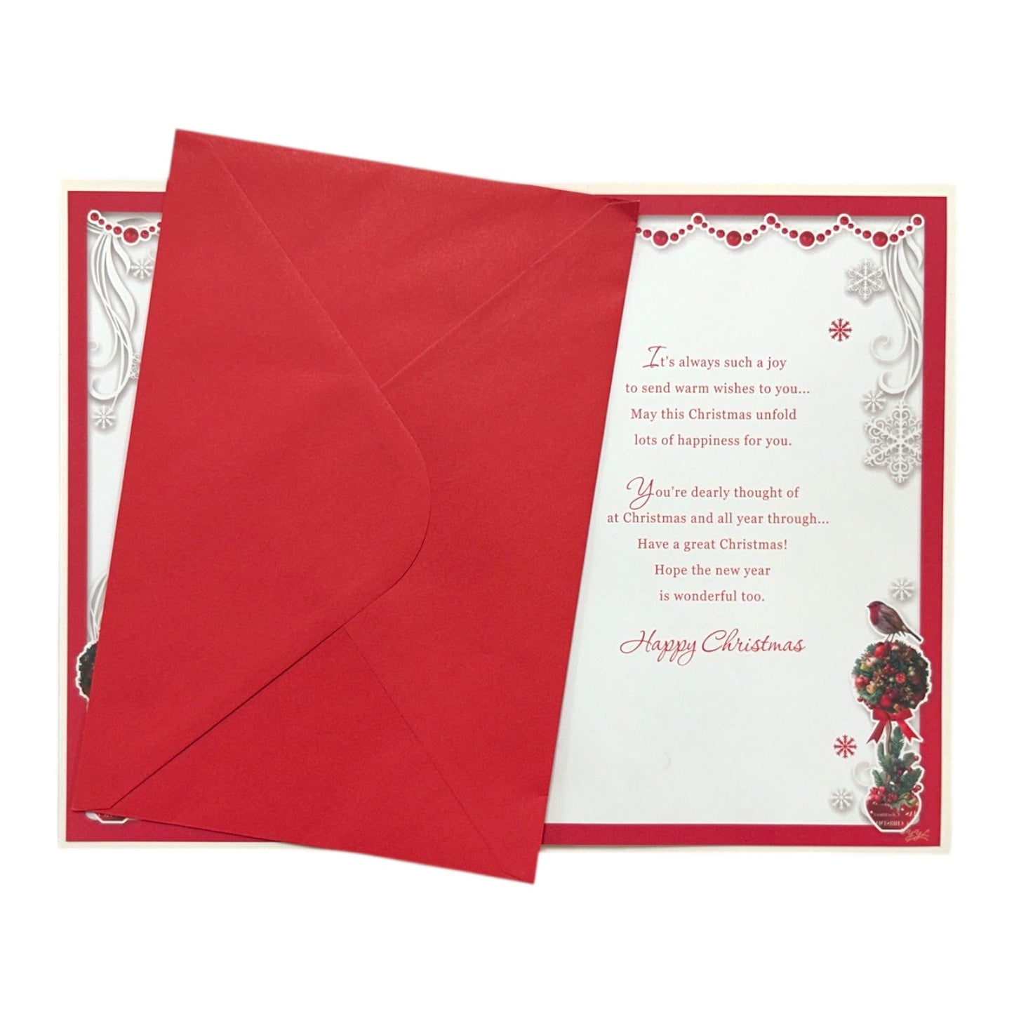 To a Dear Grandson and Partner Best Wishes Classic Design Christmas Card