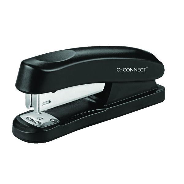 Q-Connect Half Strip Plastic Black Stapler