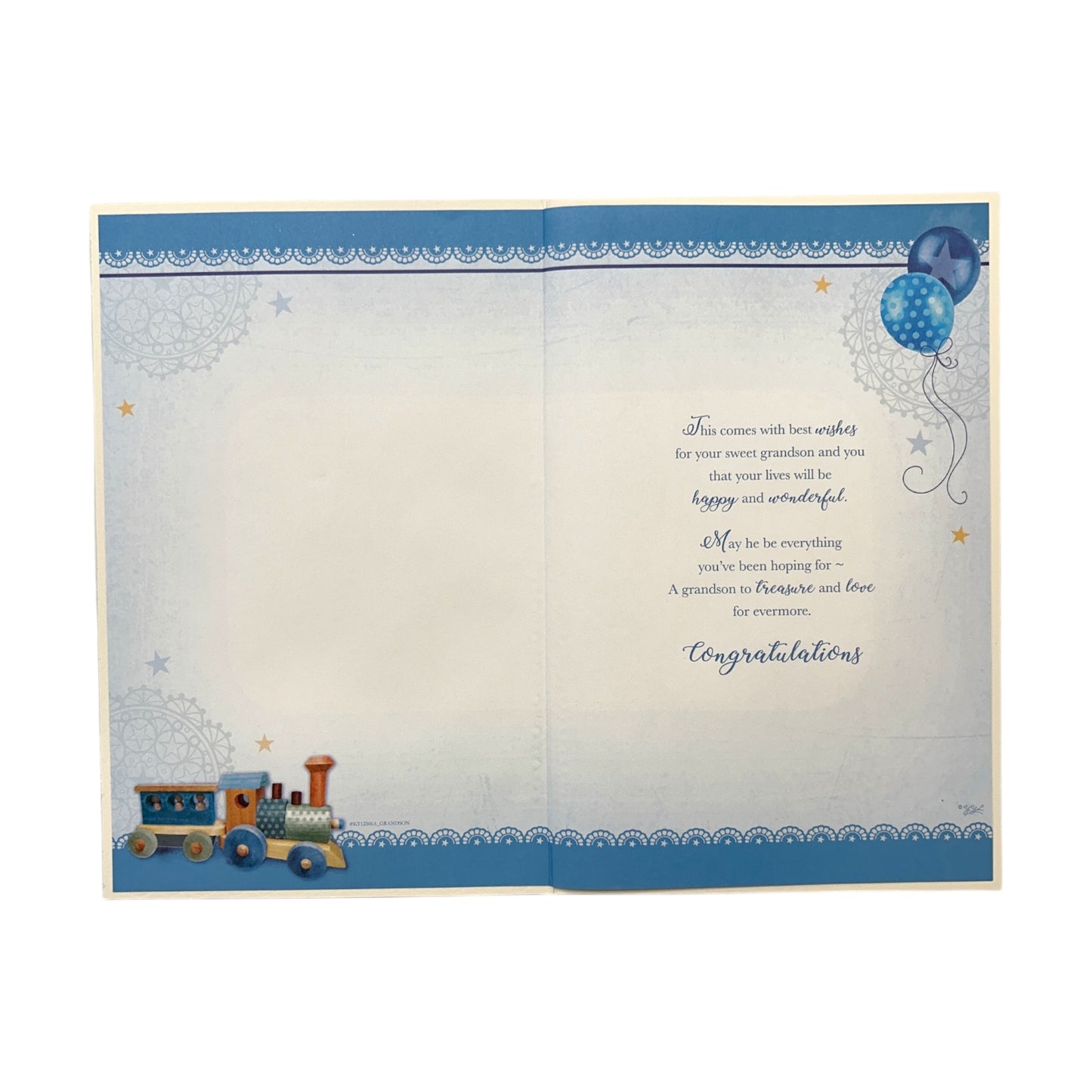 Congratulations On Birth Of Grandson Keepsake Treasures Greeting Card