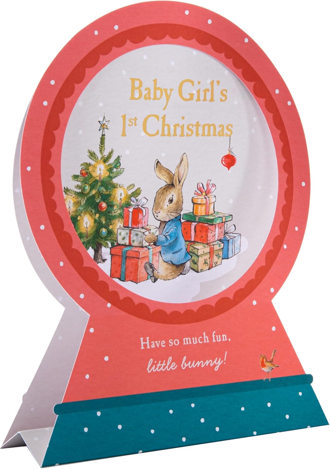 Peter Rabbit Baby Girl's First Christmas Card