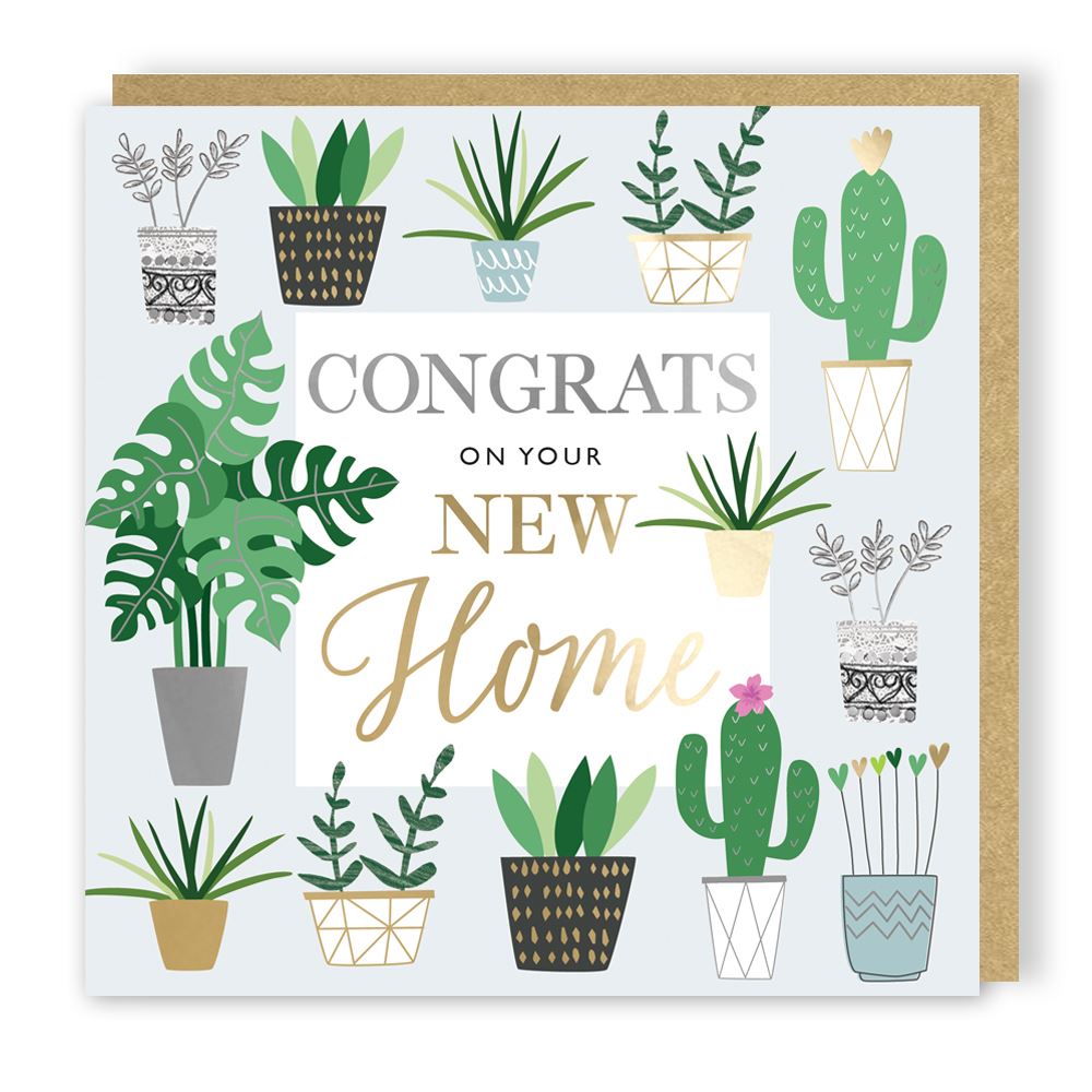 Plants Design On Your New Home Congratulations Card