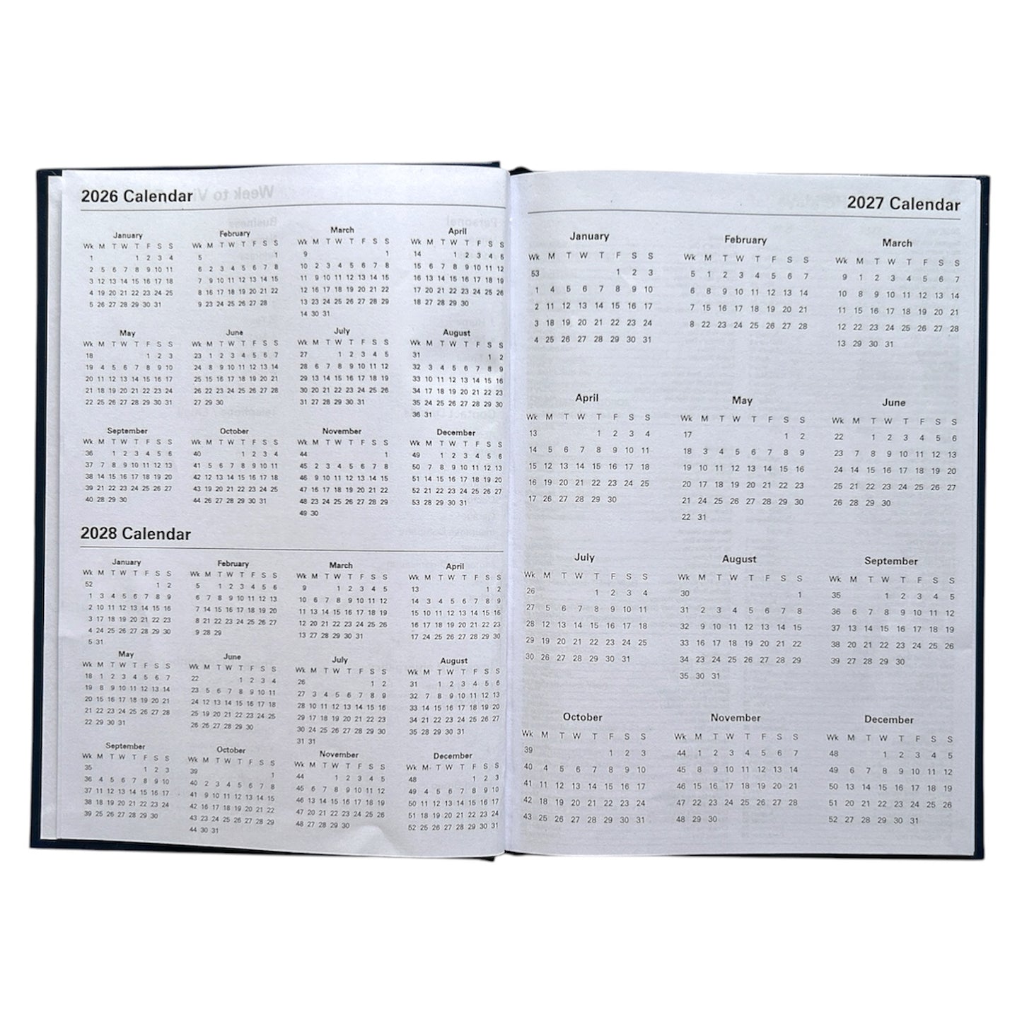 Janrax 2027 A5 Week To View Burgndy Desk Diary