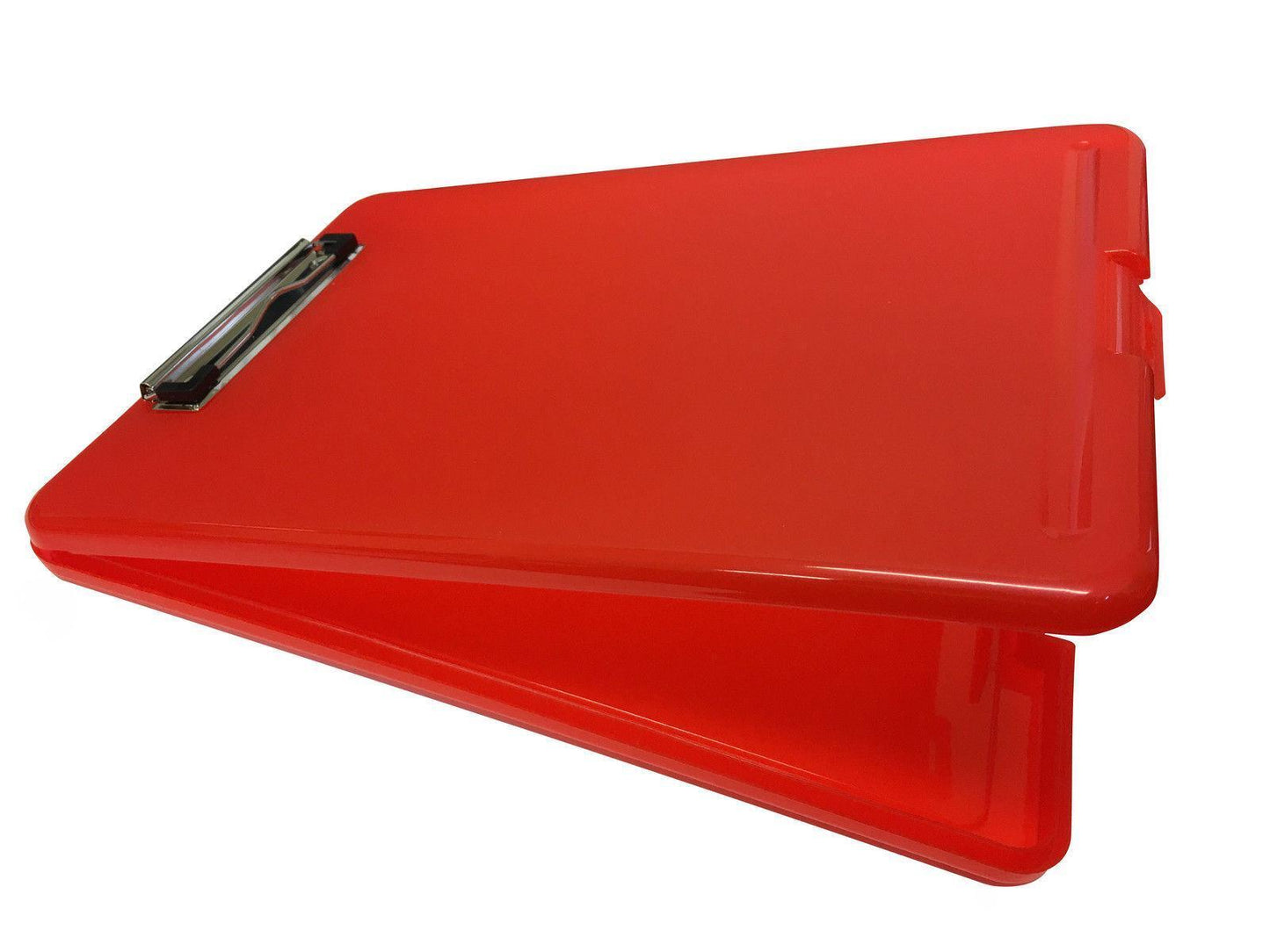 Pack of 2 A4 Red Clipboard Box Files - Storage Filing Case