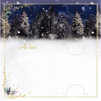 Bear Holding Gift Open Christmas Card