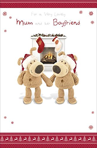 For A Very Lovely Mum & Her Boyfriend Christmas Greetings Card Boofle