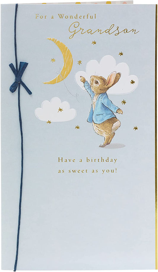Peter Rabbit Birthday Card for Young Grandson