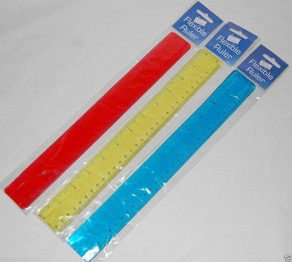 Just stationery 12" 30cm Transparent Bendy Flexible Ruler School