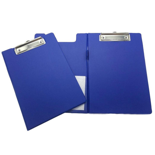 A5 Blue Foldover Clipboard with Pen Holder