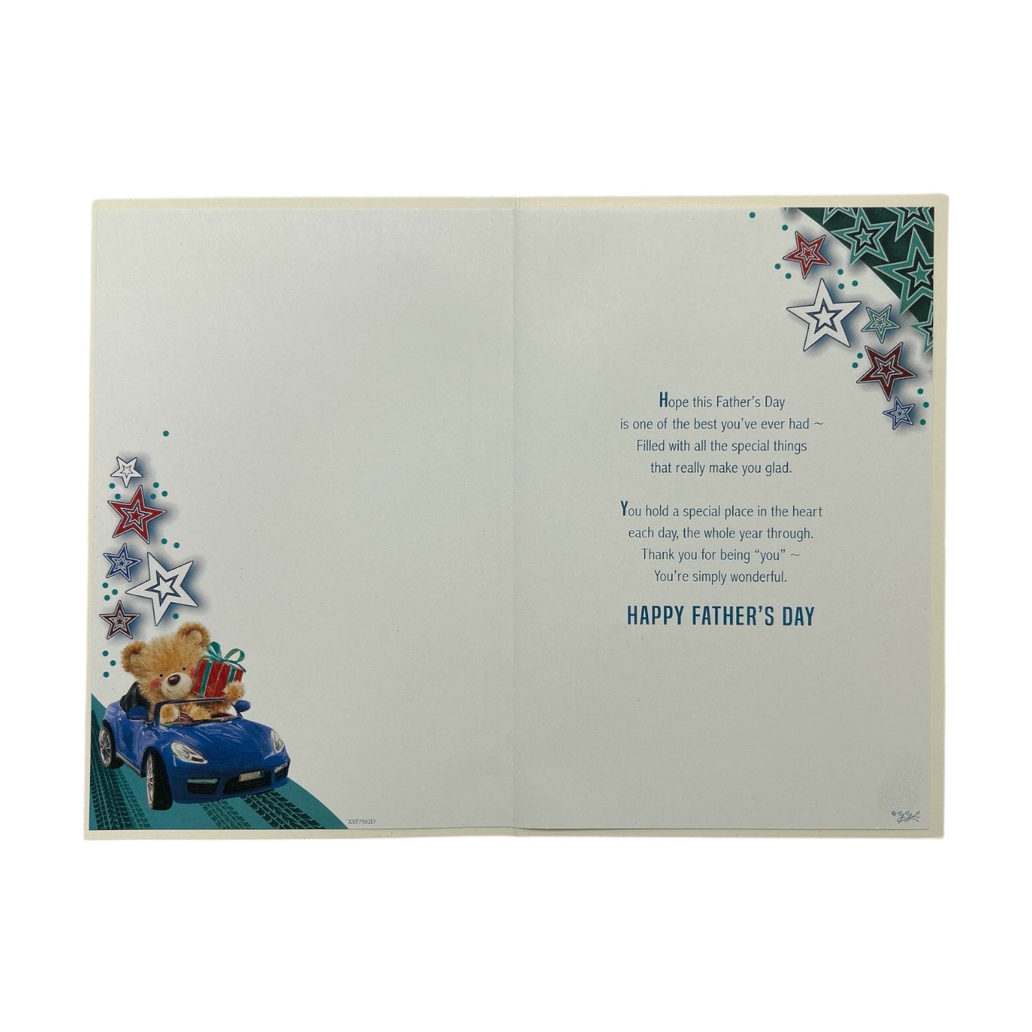 To My Husband Teddy In Blue Car Design Father's Day Card