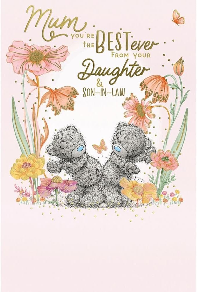 Bears In Flowers Best Mum From Daughter And Son-In-Law Mother's Day Card