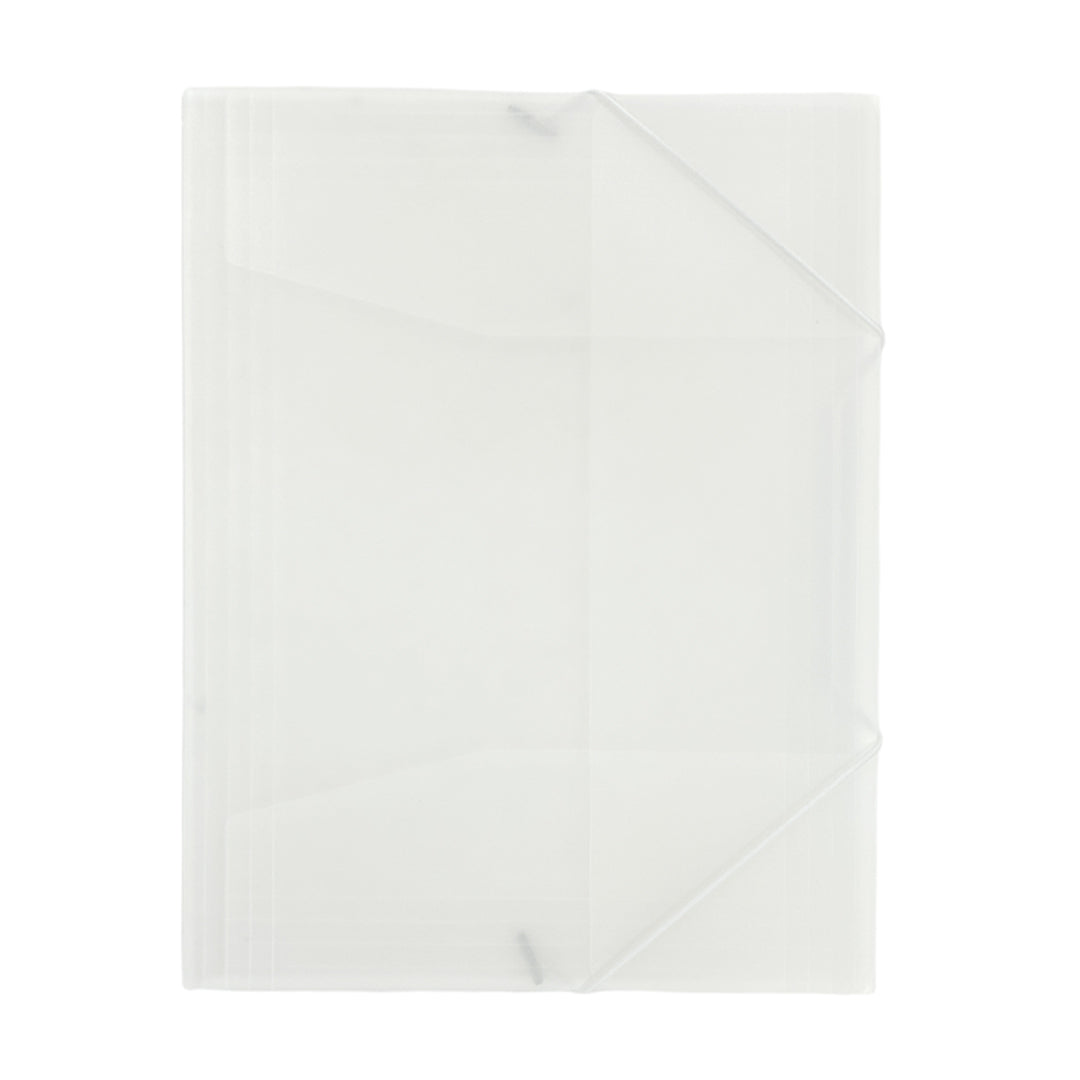 Pack of 12 A4 Clear 3 Flap Folders with Elasticated Closure