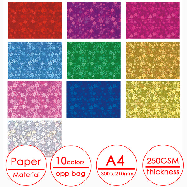 Pack of 50 Holographic Craft Paper Card