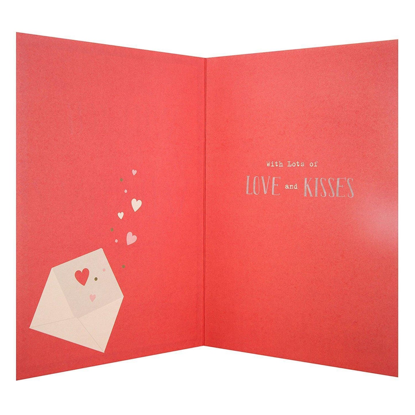 'Love and Kisses' Open Valentine's Day Greeting Card
