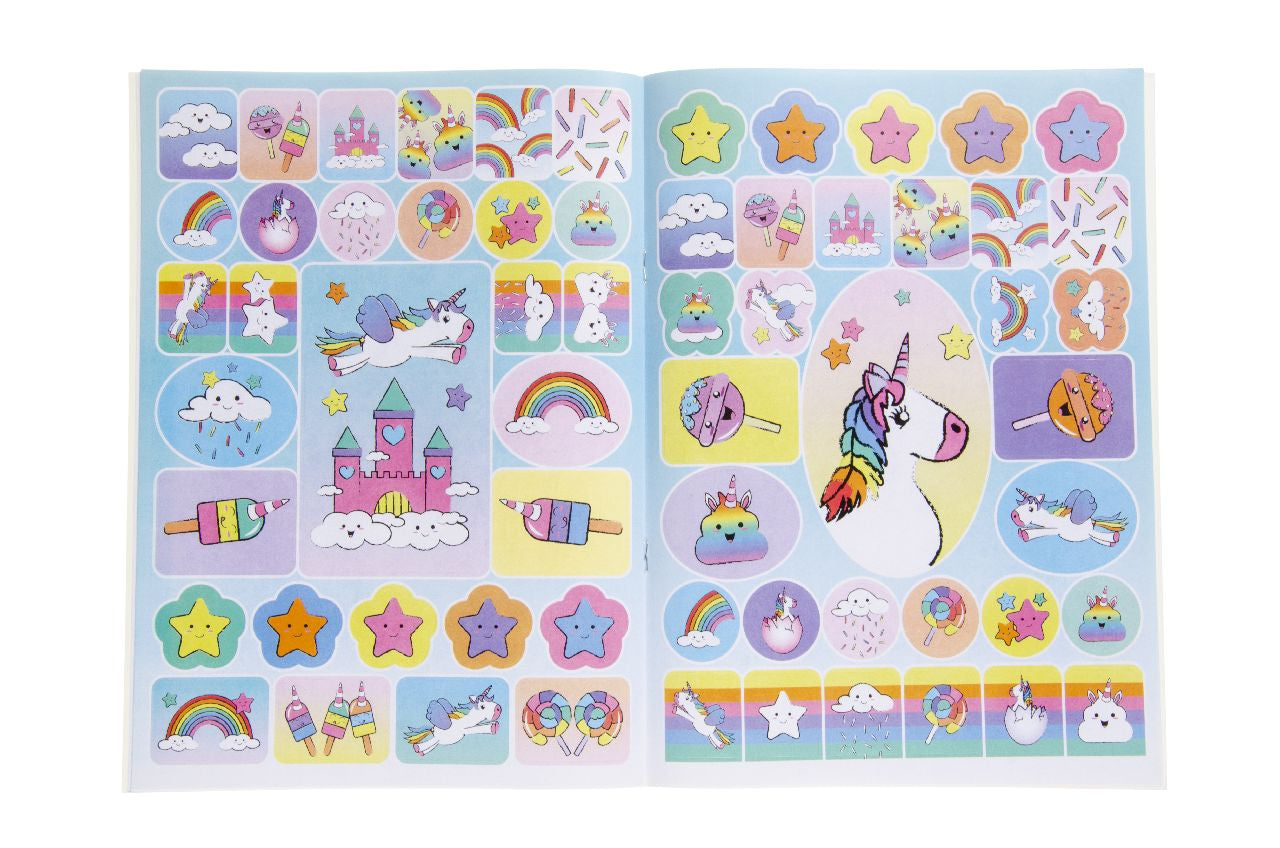 Pack of 6 A4 Unicorn Coloring Books with Stickers Sheet