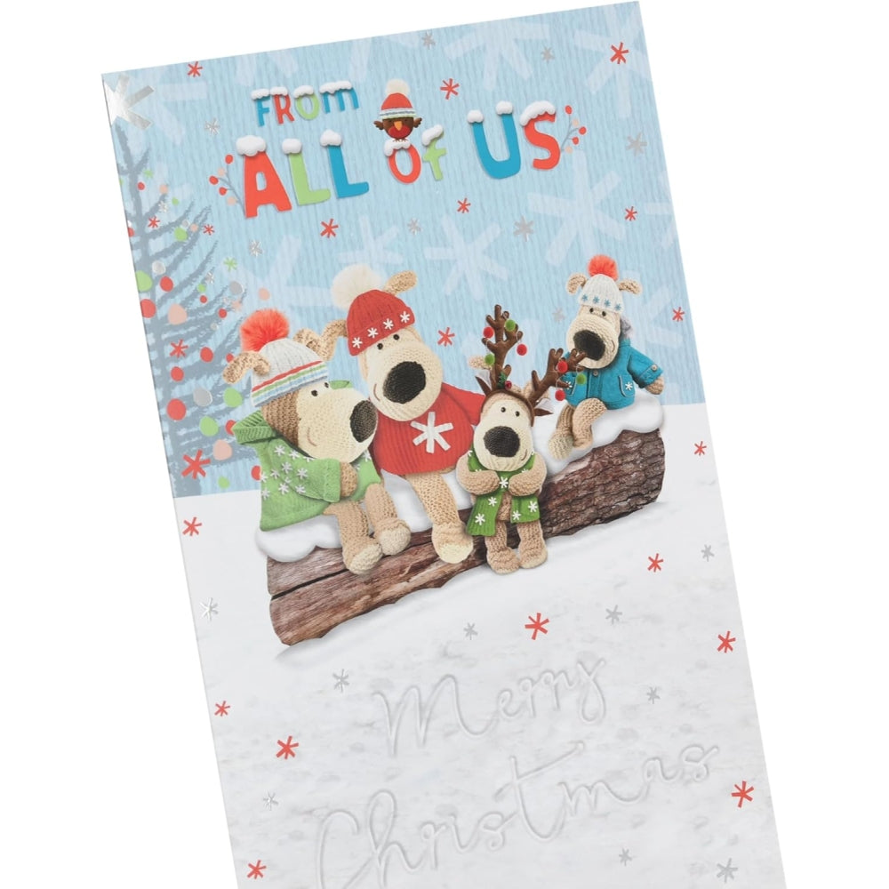 Boofles Sitting On Log From All Of Us Christmas Card