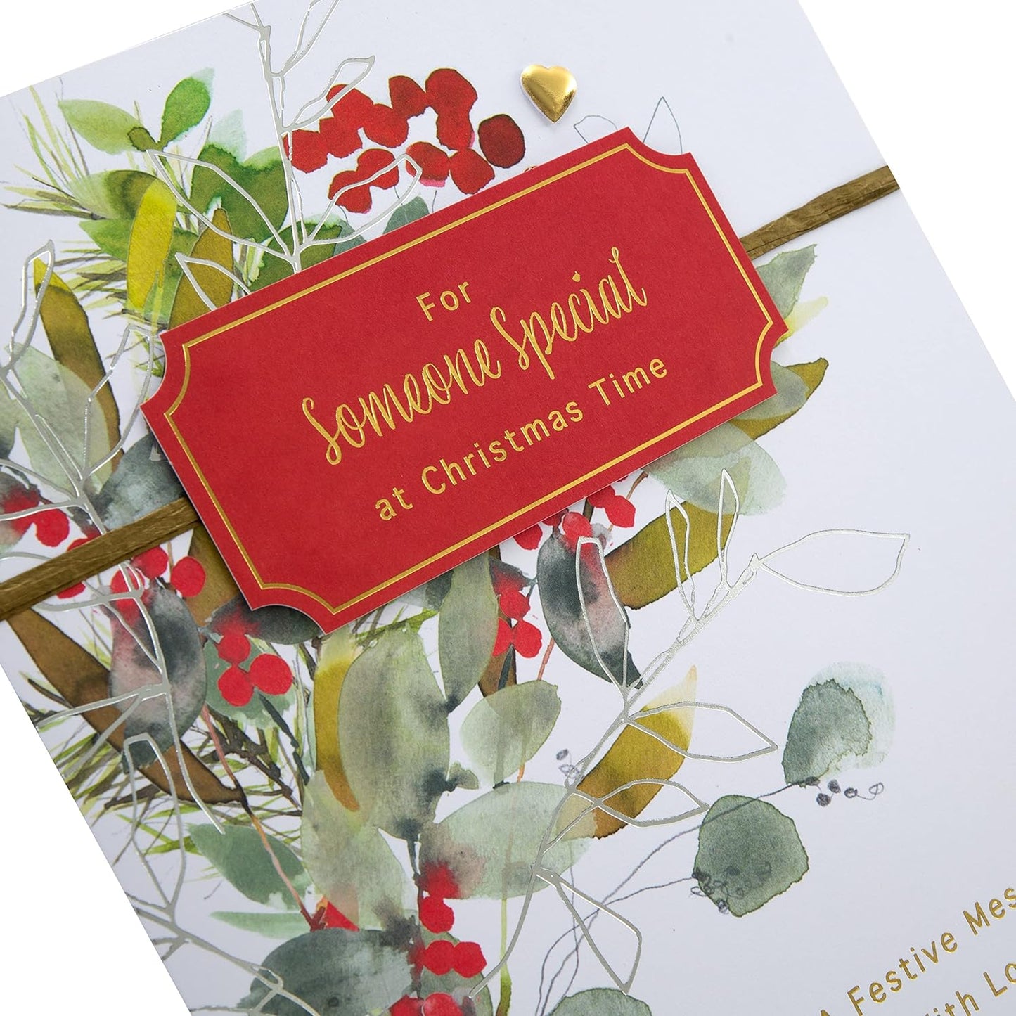 Classic Seasonal Foliage Design Boxed Christmas Card for Someone Special