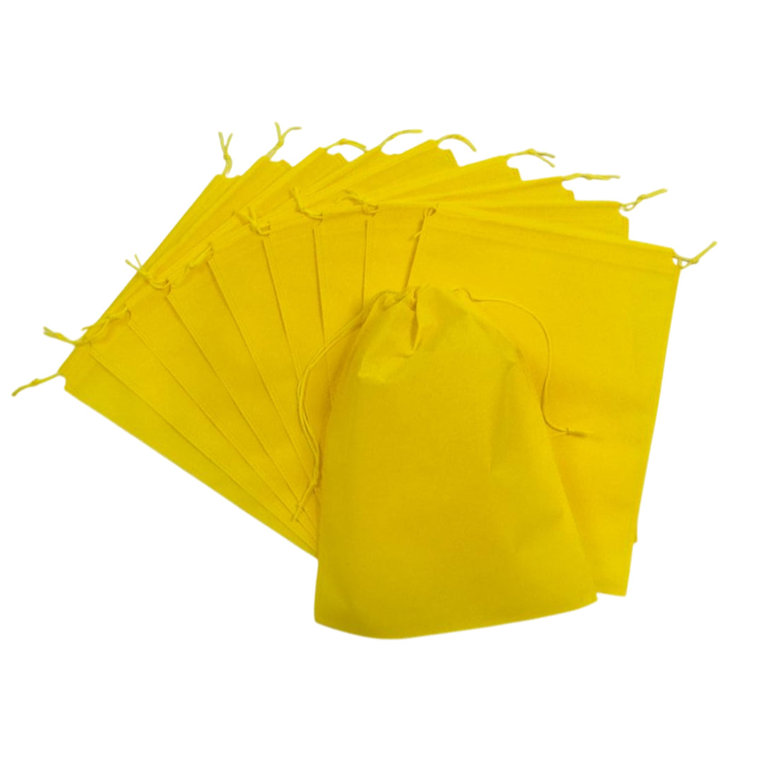 Pack of 50 Yellow Coloured 32x22cm Non-Woven Drawstring Bags