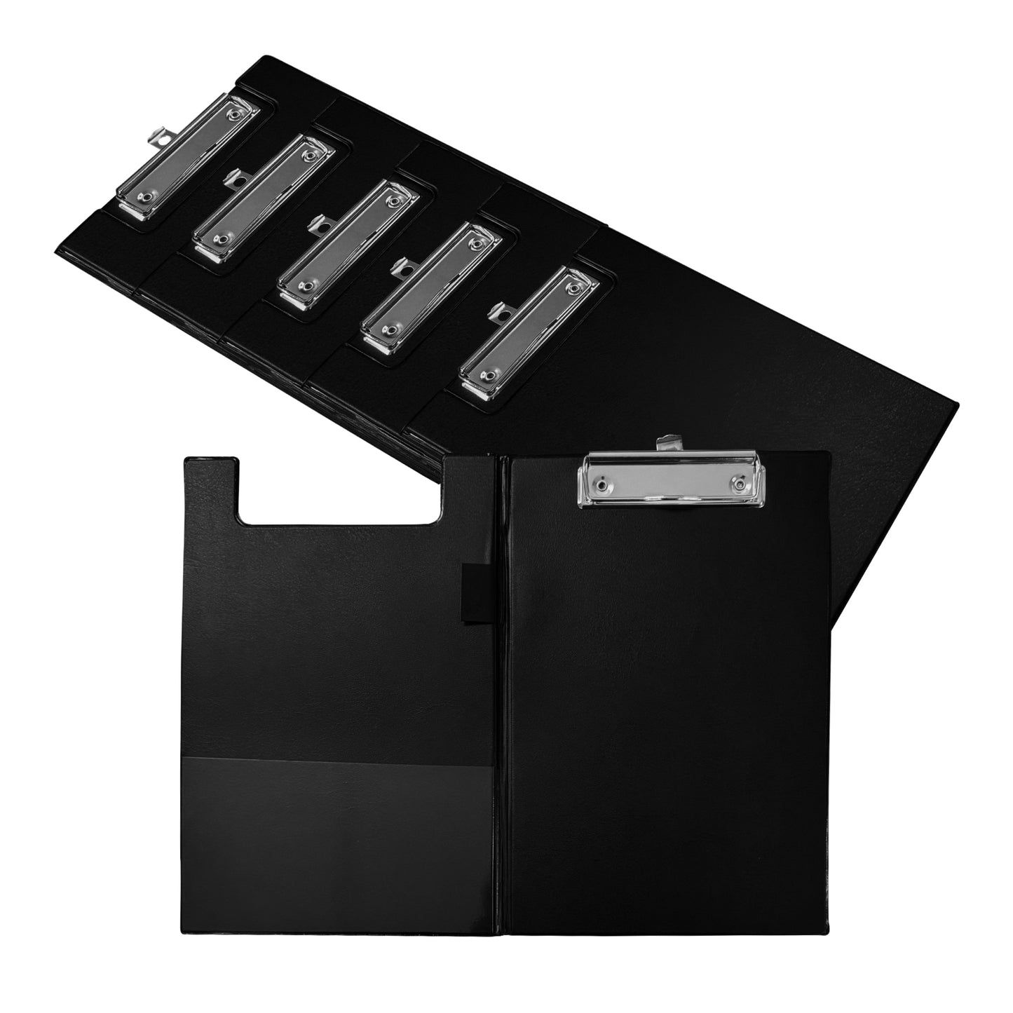 Pack of 6 A5 Black Foldover Clipboards