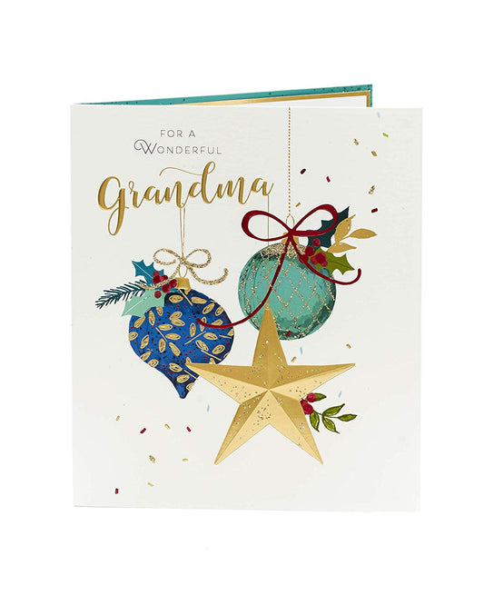 Grandma Christmas Card with Star and Bow