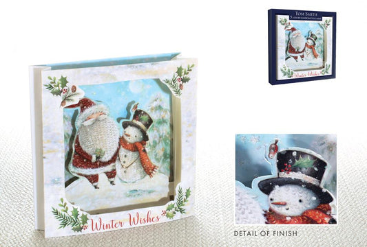 Pack of 5 Handcrafted Cute Santa and Snowmen Design Christmas Cards