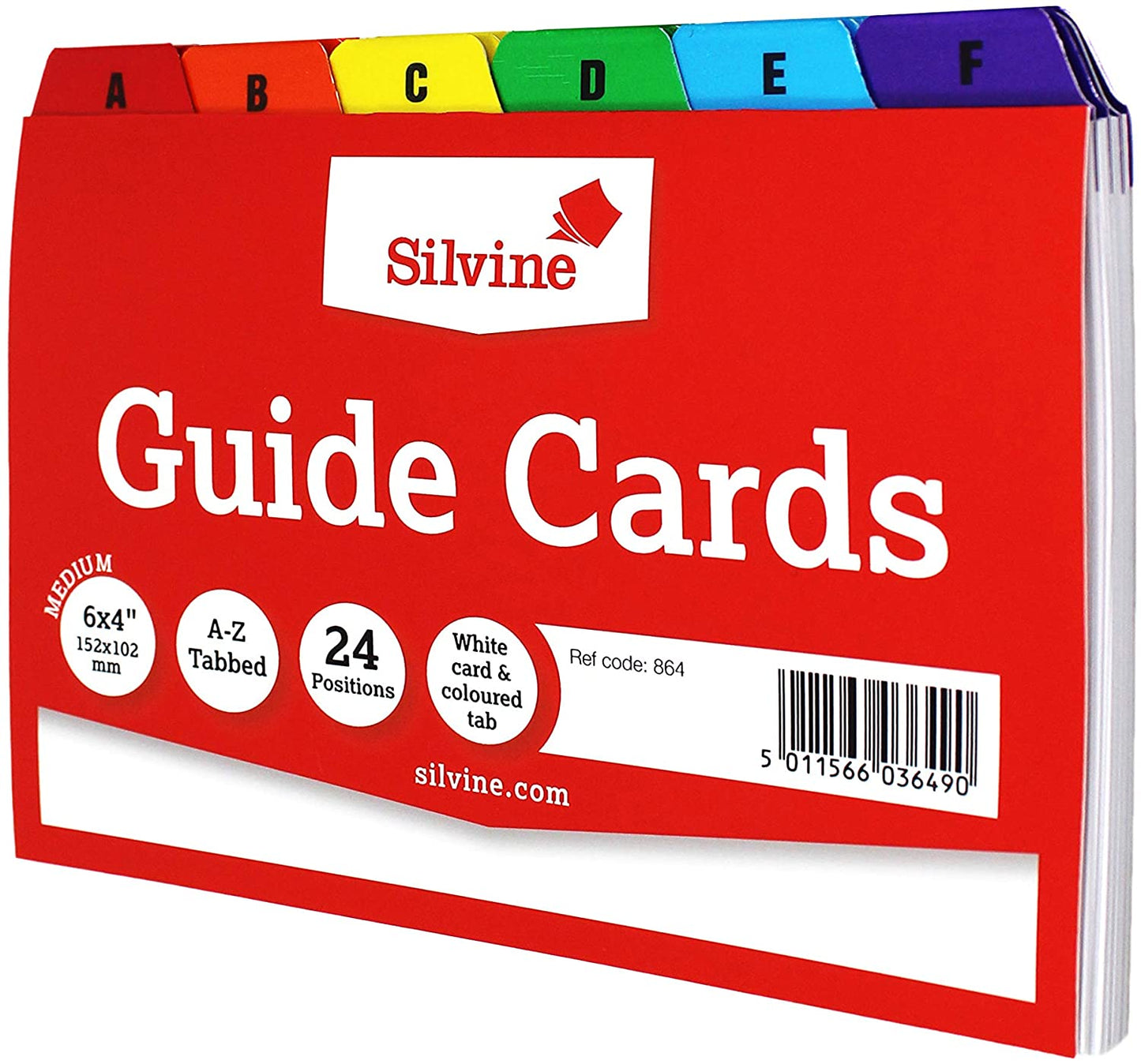 White Cards And Coloured Tab A-Z Guide Cards 152 x 102mm (6"x4")