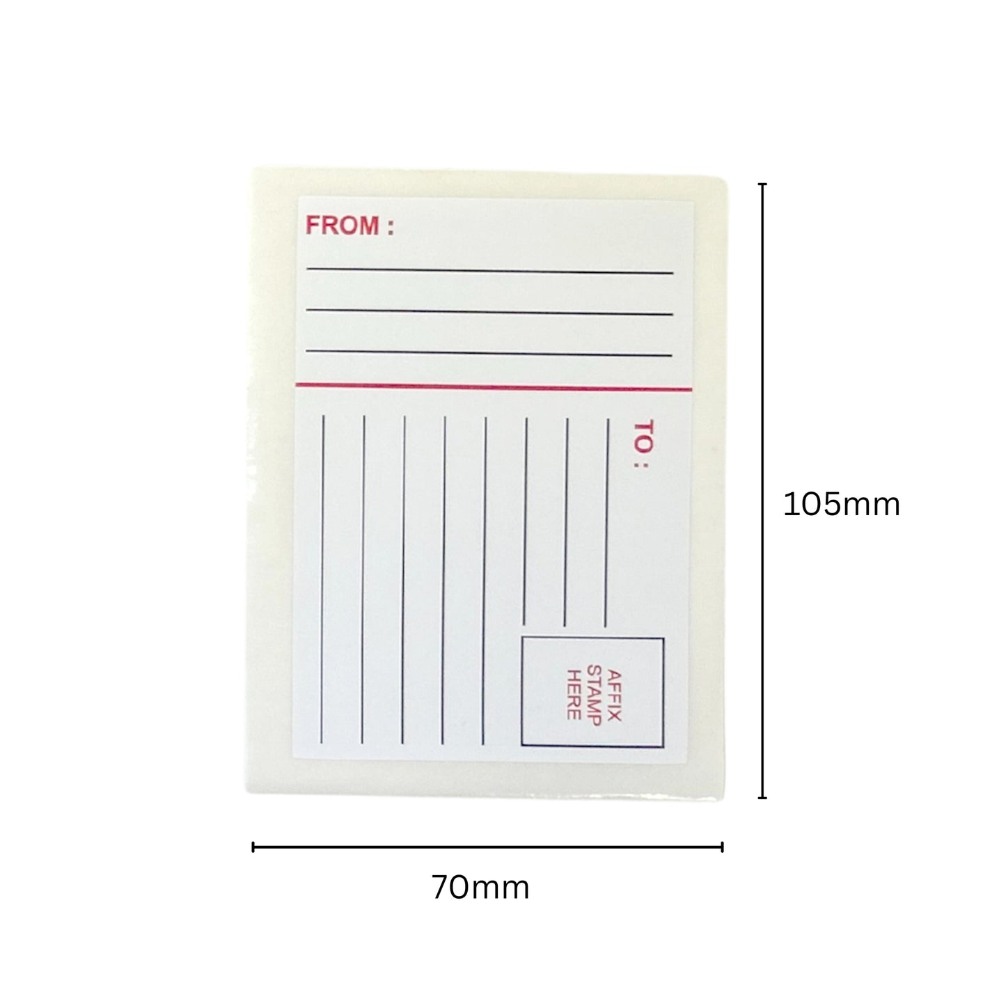 Pack of 7 Return Address 80x110mm Printed Labels