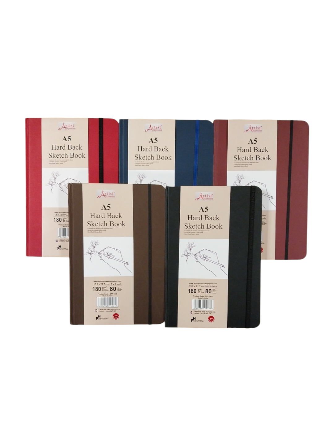 Single A5 80 Pages Hard Back Portrait Sketch Book