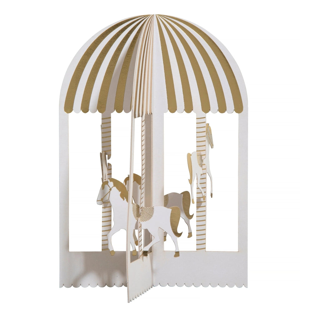Pop Up 3D Vintage Carousel Greeting Card Paper Fables