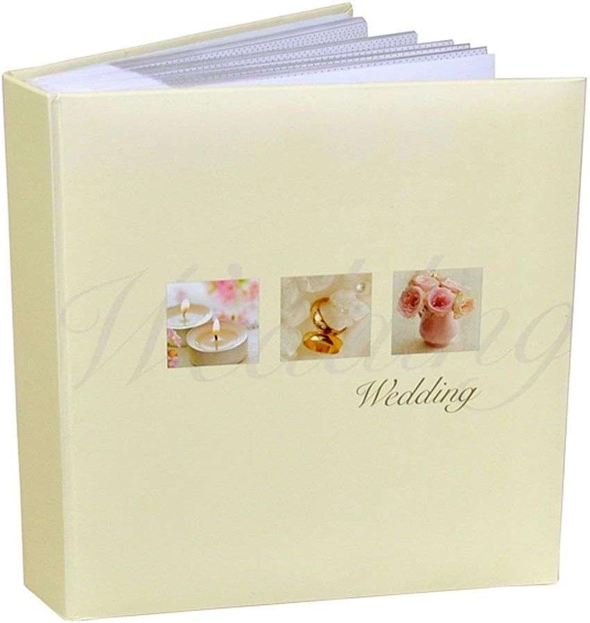 Kenro Ivory Traditional Wedding Photograph Album for 300 Photos 6x4 inch / 10x15cm Pearl Rose Design