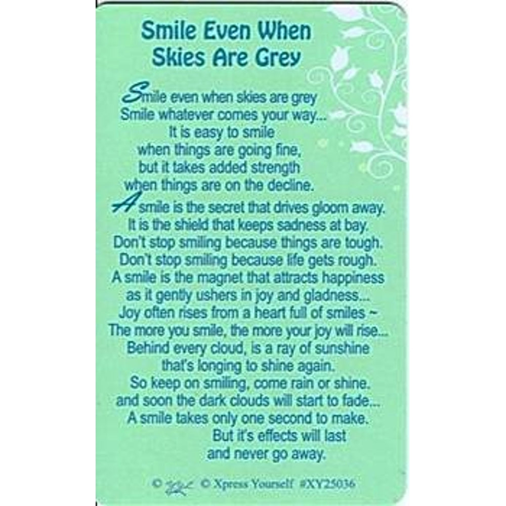 Smile Even When Skies Are Grey Thinking Of You Xpress Yourself Keepsake Wallet Purse Card