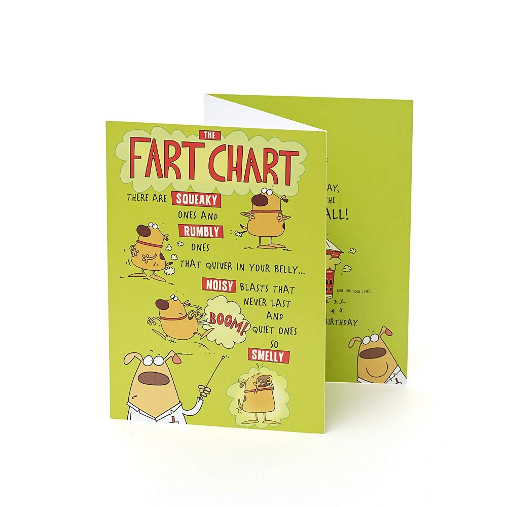 The Fart Chart! Humorous Tri-Folded Full Colour Greeting Card