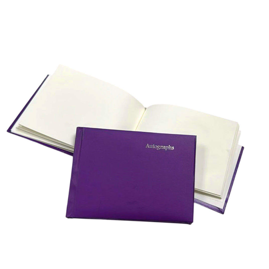 Pack of 24 Purple 100 Pages Autograph Books – School Leavers Signature, End of Term Memory Book