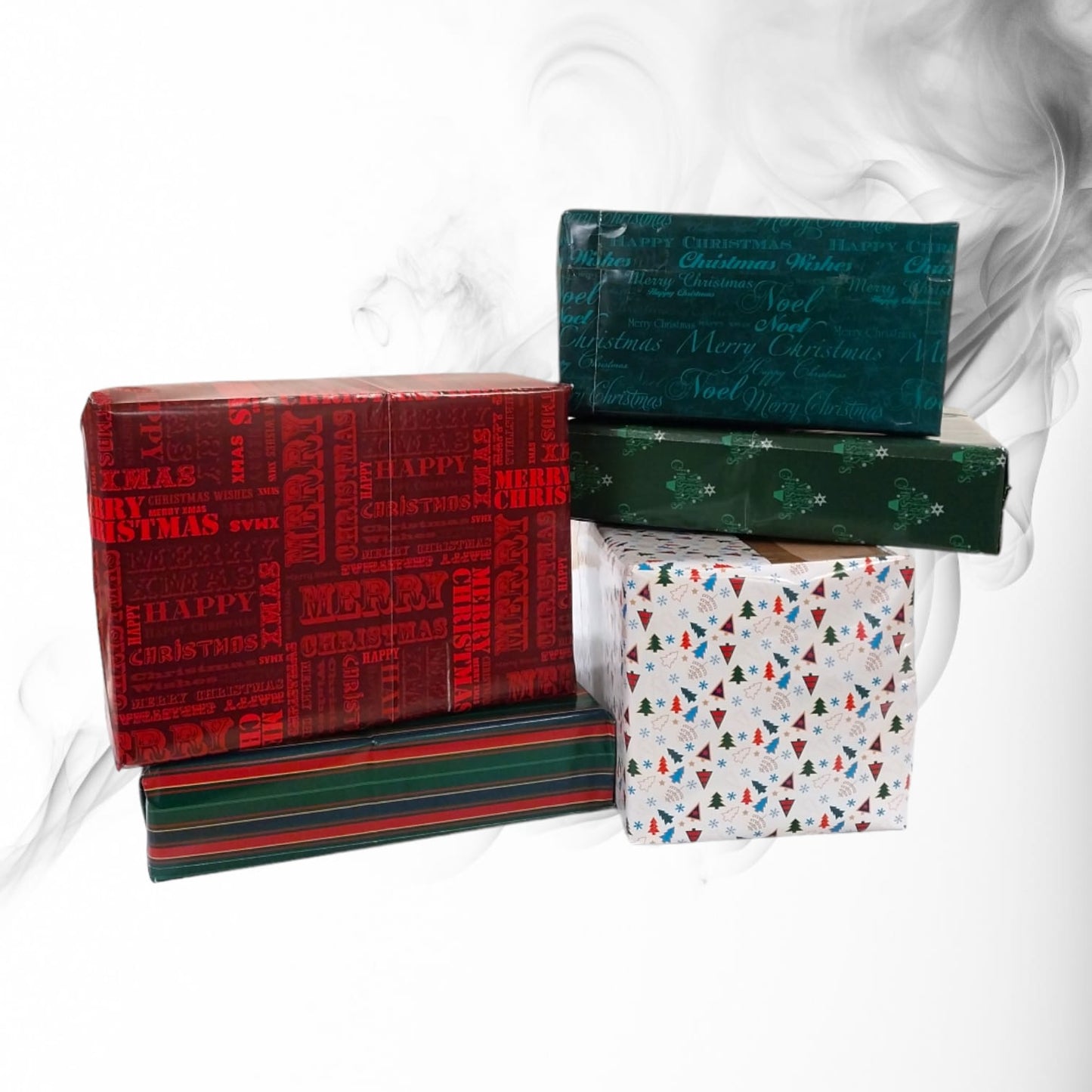 10 Sheet of Mix Designer' Soft touch Foiled Christmas Giftwrap