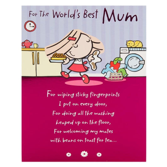 "For The World's Best Mum" Poetic Style Mother's Day Card