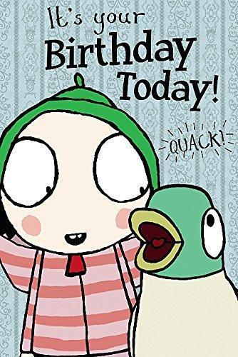 Sarah & Duck Colour-Me-In Greetings Card Happy Birthday In Lounge