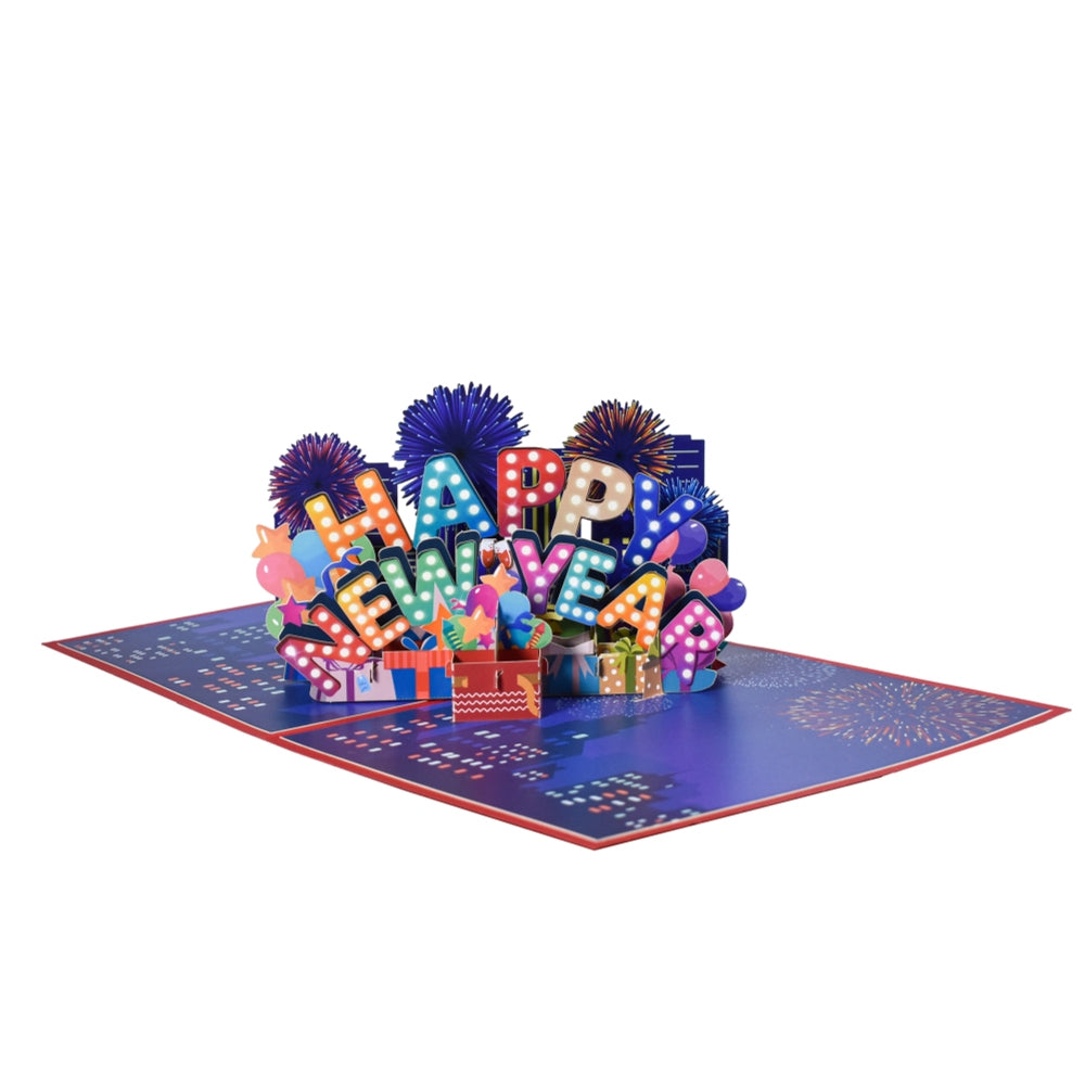 Midnight Magic New Year’s 3D Pop Up Greeting Card