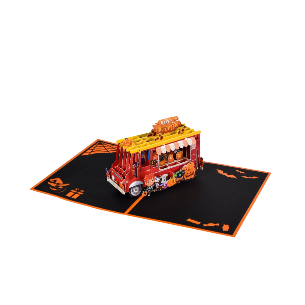 Trick-or-Treat Tour Scene 3D Pop Up Halloween Card